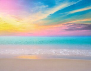Fototapeta na wymiar White sandy beach with gentle pastel colors