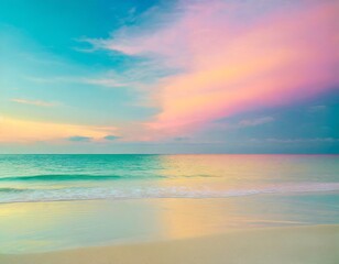 White sandy beach with gentle pastel colors