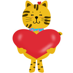 cat with heart