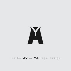 AY or YA initials logo design icon simple and minimal 