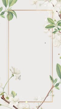 Vertical Animated Wedding Invitation with Cherry Blossom