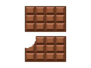 板チョコと食べかけの板チョコ