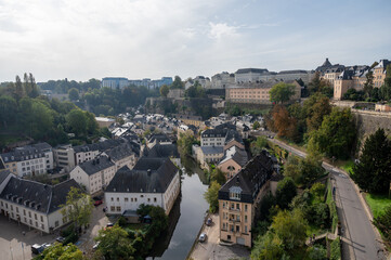 Fototapeta na wymiar Views of Luxembourg or Luxembourg City capital city of Luxembourg country and one of de facto capitals of European Union