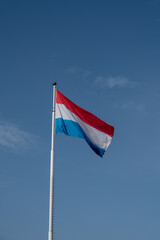 Views of flag of Luxembourg country in Luxembourg or Luxembourg City capital city and one of de facto capitals of European Union