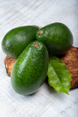 Green ripe avocado fruits from organic avocado plantation - healthy food