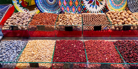 market of nuts and dried fruits