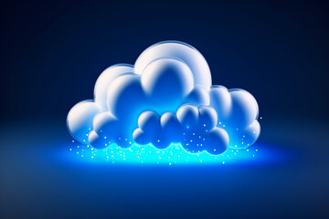 Creative 2D rendering icon for Cloud Computing with high-resolution quality, offering a simple and visually appealing representation.