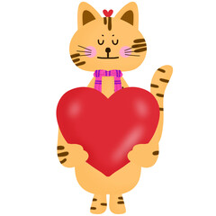 cat with heart