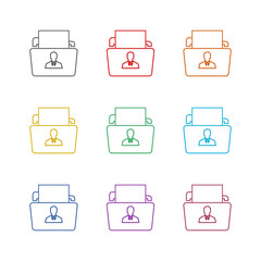 Portfolio icon isolated on white background. Set icons colorful