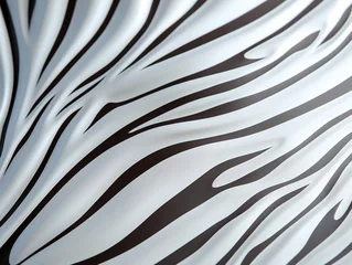 Poster Abstract background of zebra skin imitation. Wildlife zebra texture. © puhimec