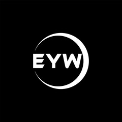 EYW letter logo design with black background in illustrator, cube logo, vector logo, modern alphabet font overlap style. calligraphy designs for logo, Poster, Invitation, etc.