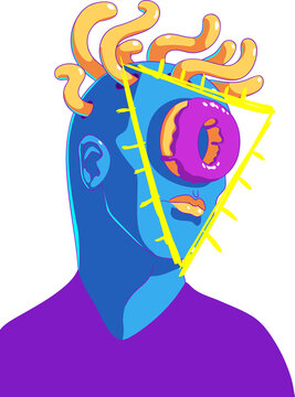 Naklejki Trippy Man Face