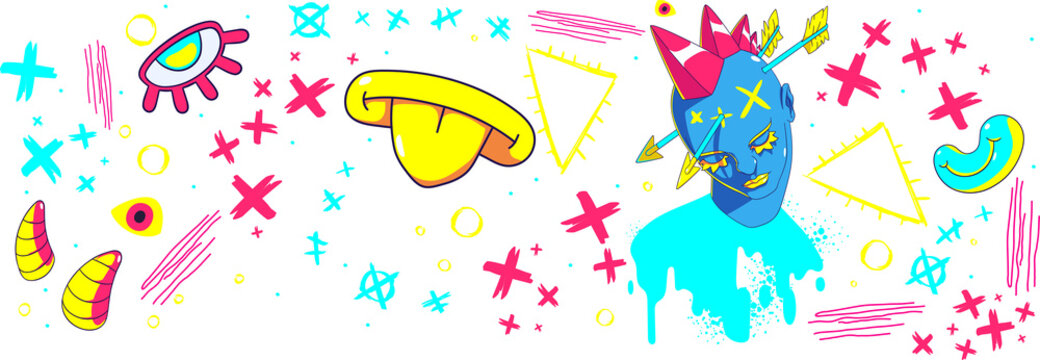 Naklejki Trendy Psychedelic Illustration