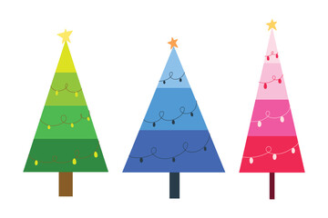Colorful christmas tree for illustration, decoration and element