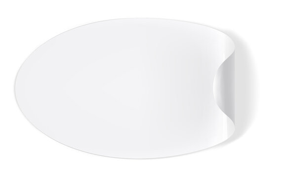 White Round Curled Sticker
