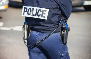French police lady with 