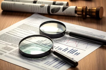Crédence de cuisine en verre imprimé Chemin de fer Business audit and stock management strategy with financial analysis and data utilization