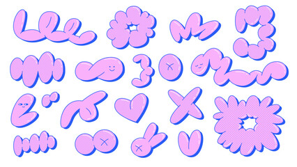 Bubble abstract shapes sticker pack