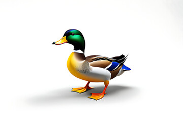 Obraz premium colorful duck on white background