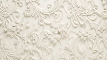 Foto op Aluminium ivory embossed background paper Ai Generative © Abonti