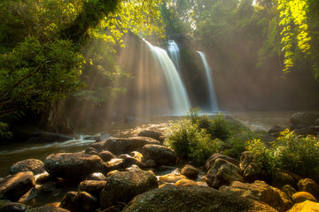 Haew Sawat waterfall is a very accessible and impressive waterfall to see in Khao Yai national park.Thailand 