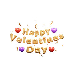 Happy Valentine day concept 3d Icon or Love day 3d icon illustration
