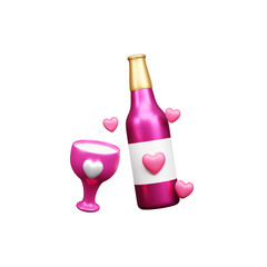 Valentine Cheers 3D Icon Valentines day 3d icon illustration