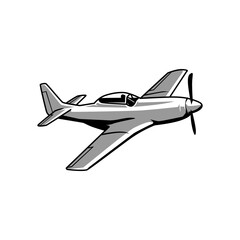 vector air craft fighter on white background, use for logo or illustration