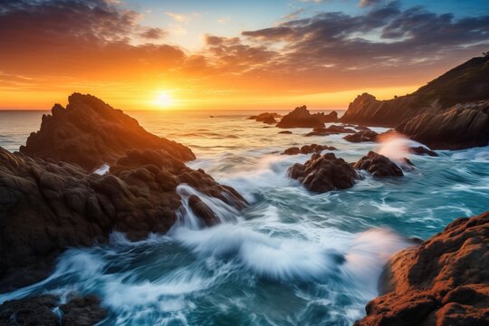 sunset on the coast © StockUp