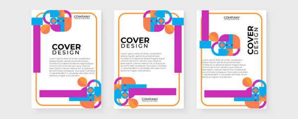 Colorful colourful geometric shapes cover design template. Creative templates for report, corporate, ads, branding, banner, cover, label, poster, sales