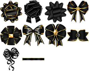 Infuse timeless sophistication into your creative projects with our elegant black bows clip art.