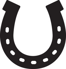 Horseshoe icon. Black Fill silhouette of horseshoe on transparent background. Horseshoe logo suitable for company logo, print, digital, icon, apps, and other marketing material purpose.