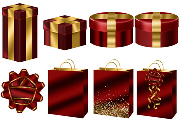 Gift in Red and Gold: Stylish Charm.