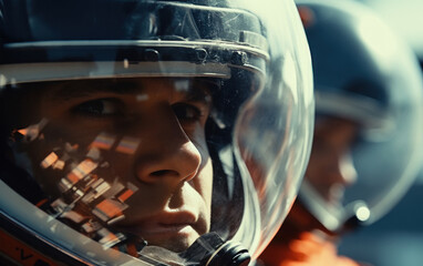 close view of astronaut in helmet