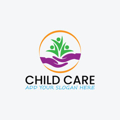 child daycare logo design vector format