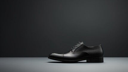 A pair of black shoes - obrazy, fototapety, plakaty