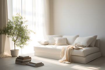 Minimal living room decoration style with softness tone