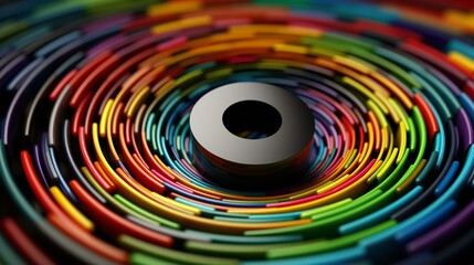 Fototapeta premium Rainbow abstract background with a blend of colors and creative patterns. Ideal for artistic and creative projects. A visually striking and vibrant illustration