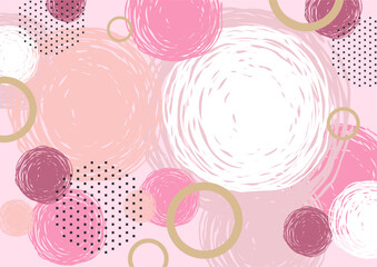 seamless pattern with pink and white circles