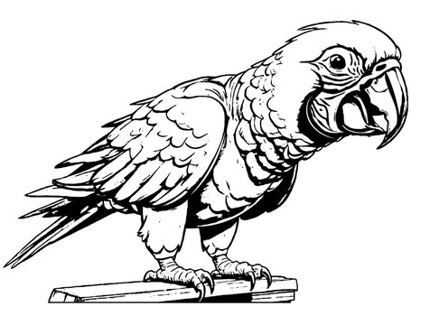 parrot black & White