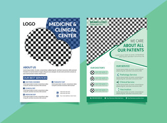 Print ready doctor and medical, clinical corporate a4 flyer template.
