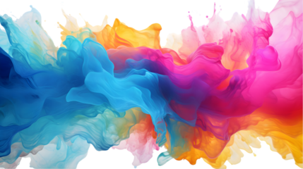 watercolor spill isolated on transparent background