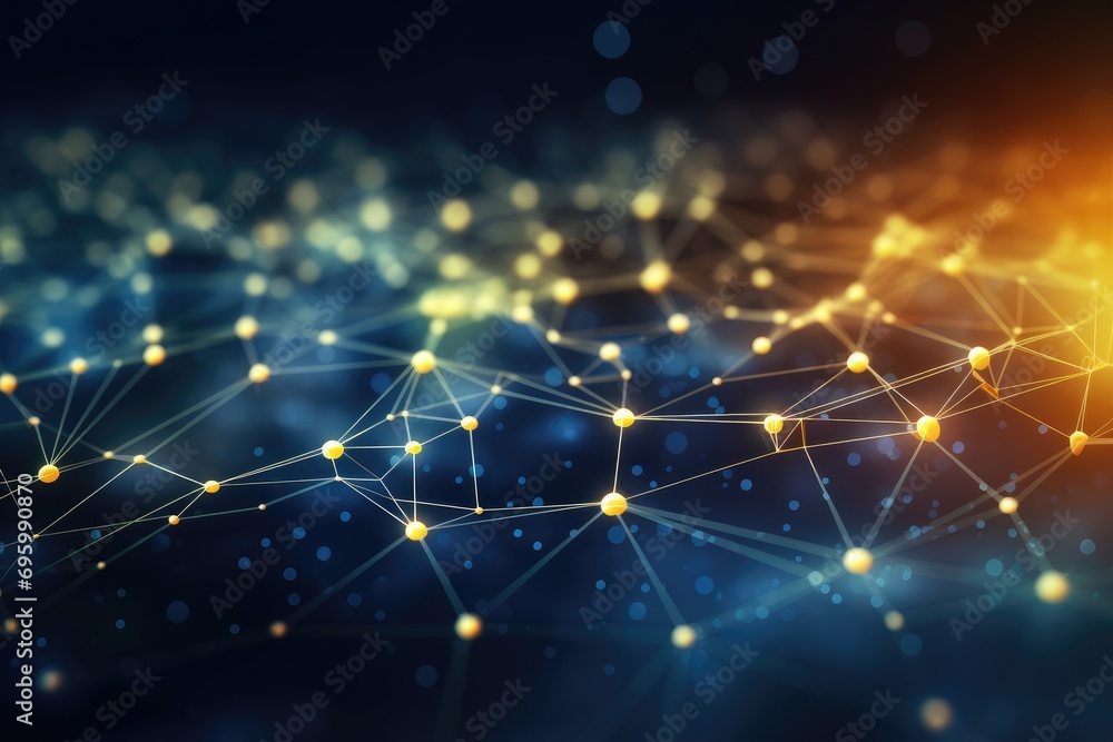 Poster abstract technology background. network connection structure. big data visualization. 3d rendering, 