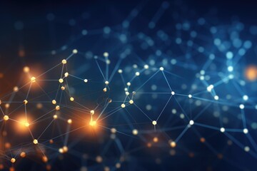 Abstract polygonal space low poly dark background with connecting dots and lines. Connection structure. 3d rendering, Abstract digital background. Network connection structure, AI Generated