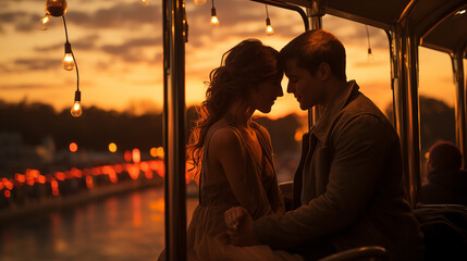 Ferris Wheel Sunset Adventure and Romance Cinematic