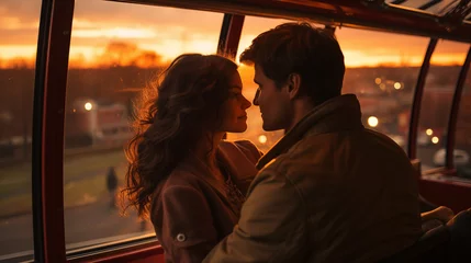 Deurstickers Ferris Wheel Sunset Adventure and Romance Cinematic © Rohit