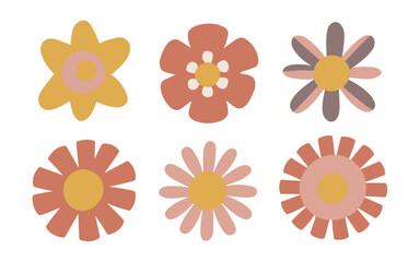 Abstract flowers vector clipart. 