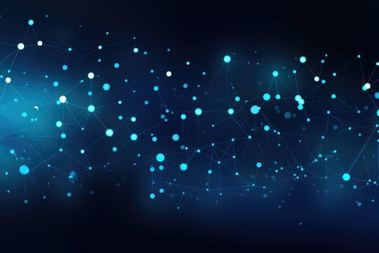 Abstract blue background with connecting dots and lines. Vector Illustration, Global network connection over the world. Elements of this image furnished by NASA, AI Generated