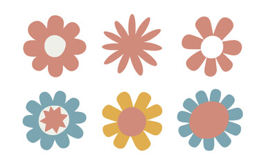 Abstract flowers vector clipart. 
