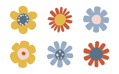 Abstract flowers vector clipart. 